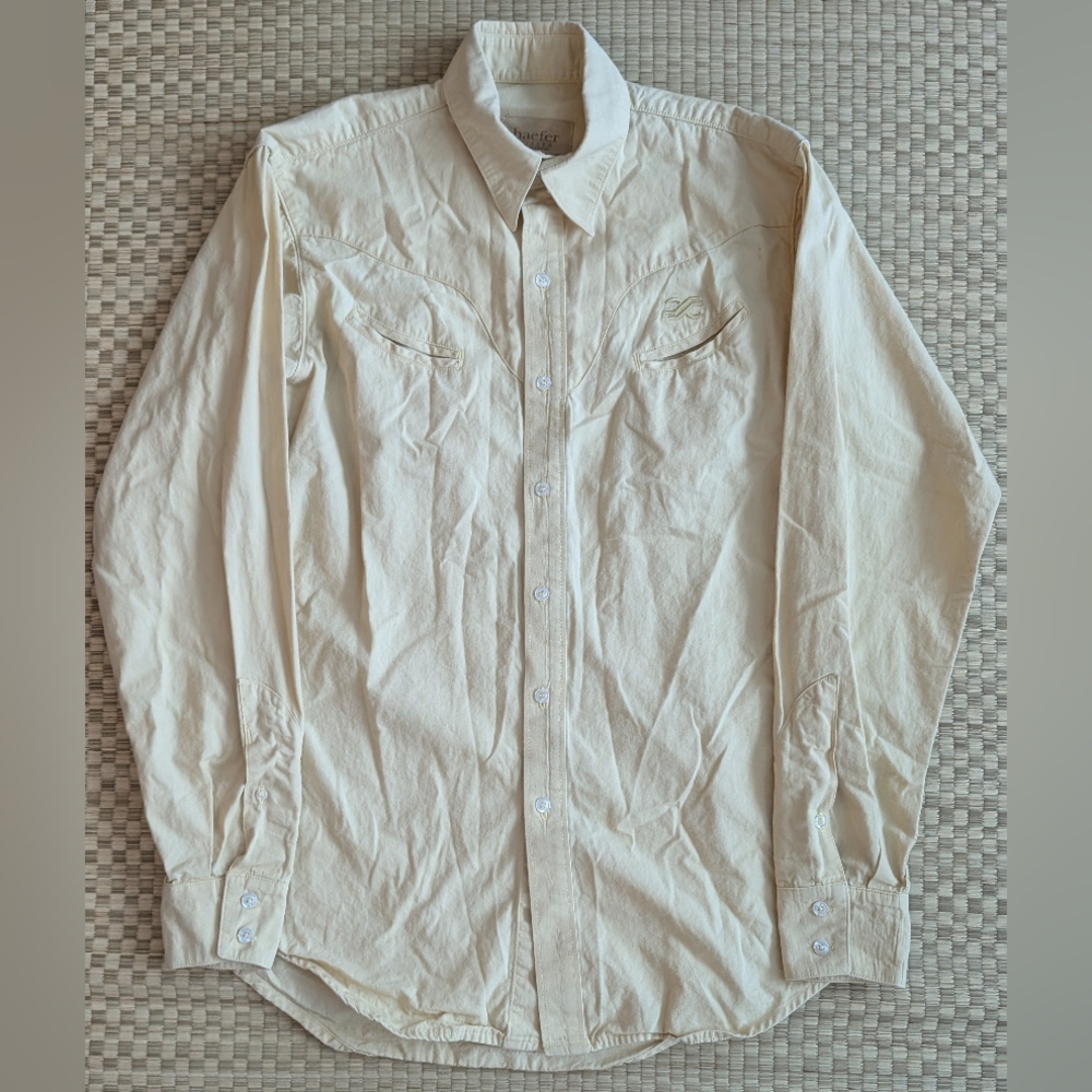 Schaefer Outfitter Western Button Down Work Shirt Men’s Size Small Made in USA